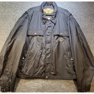 VTG 2000‎ Harley Davidson Motorcycle Jacket Men's XXXL Black 97185-01VM *READ*